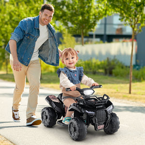 6V Kids ATV Quad Electric Ride On Car with LED Light and MP3-Solid Black view 3