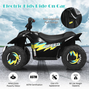 6V Kids Electric ATV 4 Wheels Ride-On Toy -Black view 7