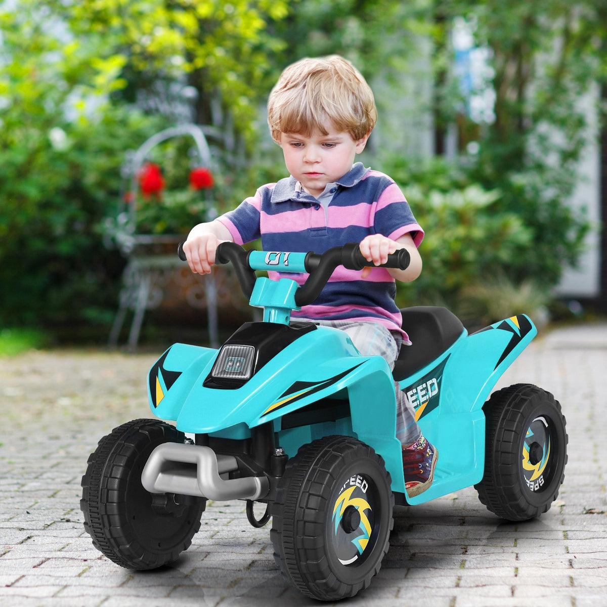 6V Kids Electric ATV 4 Wheels Ride-On Toy -Blue view 2