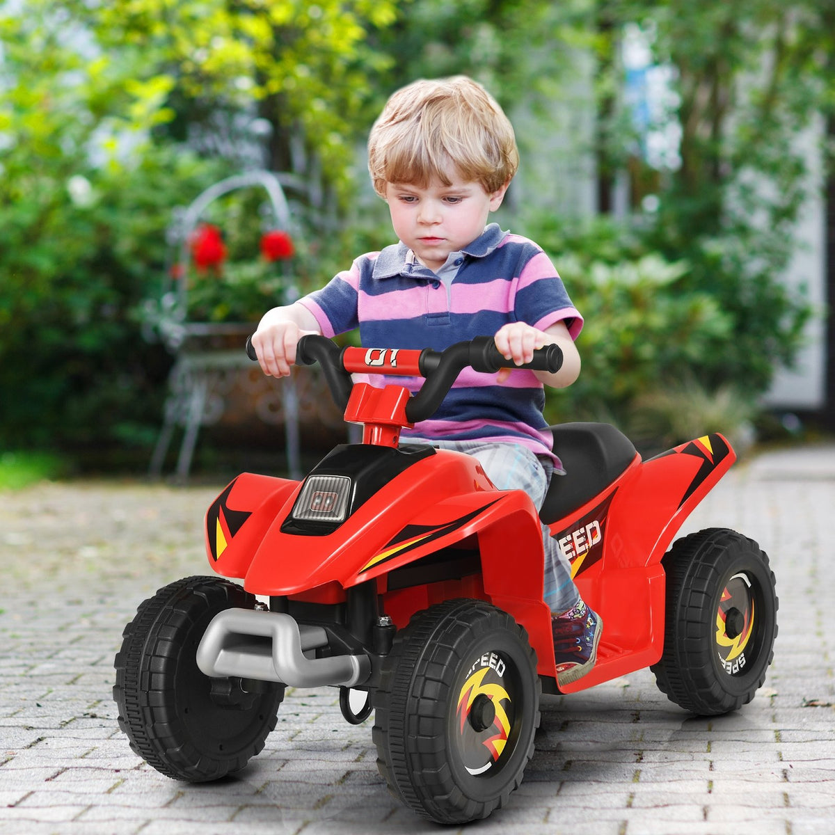 6V Kids Electric ATV 4 Wheels Ride-On Toy-Red view 2