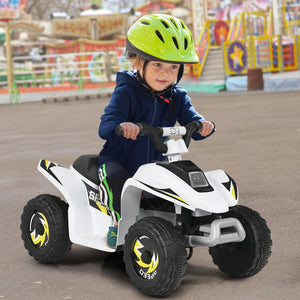 6V Kids Electric ATV 4 Wheels Ride-On Toy-White view 3