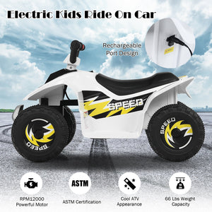 6V Kids Electric ATV 4 Wheels Ride-On Toy-White view 7