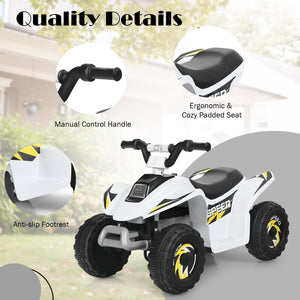 6V Kids Electric ATV 4 Wheels Ride-On Toy-White view 8
