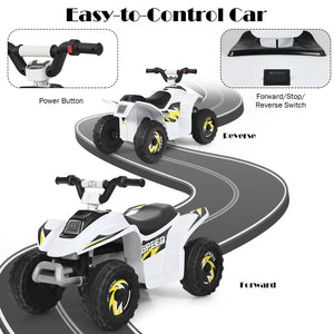 6V Kids Electric ATV 4 Wheels Ride-On Toy-White view 9