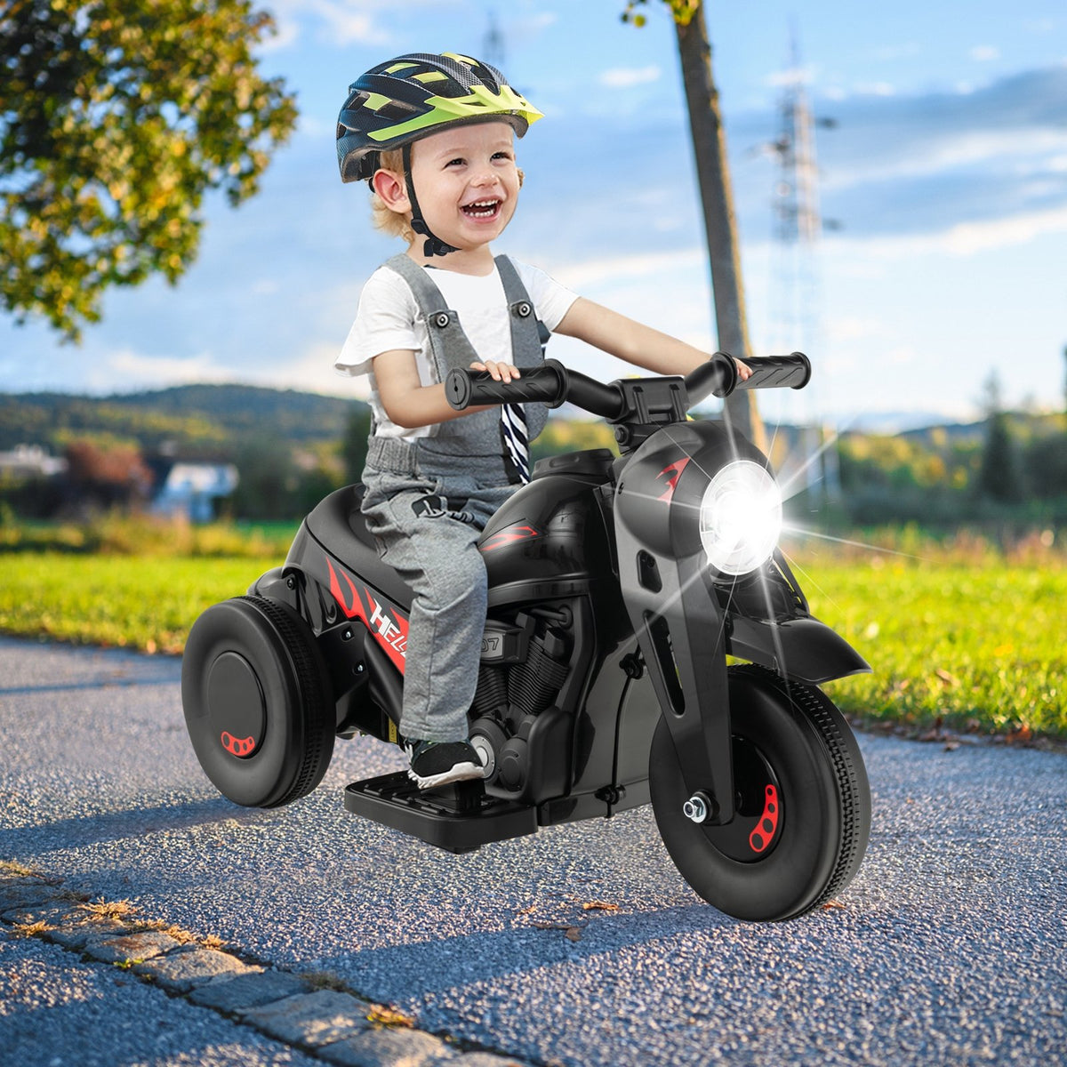 6V Kids Electric Ride on Motorcycle with Bubble Maker and Music-Black view 2