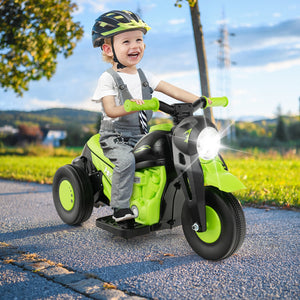 6V Kids Electric Ride on Motorcycle with Bubble Maker and Music-Green view 2