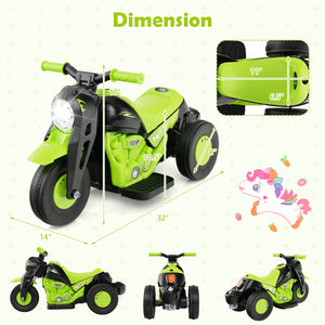 6V Kids Electric Ride on Motorcycle with Bubble Maker and Music-Green view 4