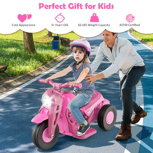6V Kids Electric Ride on Motorcycle with Bubble Maker and Music-Pink view 6