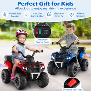 6V Kids Ride On ATV with Spray Function and Storage Box with Music-Blue view 6