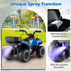 6V Kids Ride On ATV with Spray Function and Storage Box with Music-Blue view 7