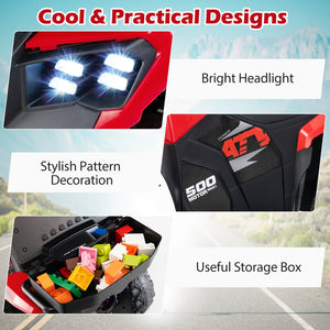6V Kids Ride On ATV with Spray Function and Storage Box with Music-Red view 8