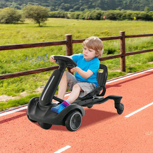 6V Kids Ride on Drift Car with 360° Spin and 2 Adjustable Heights-Black view 2
