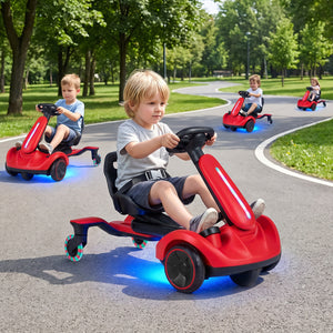 6V Ride-on Drift Car with Lights and Adjustable Seat-Red view 2