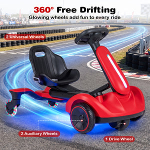 6V Ride-on Drift Car with Lights and Adjustable Seat-Red view 6