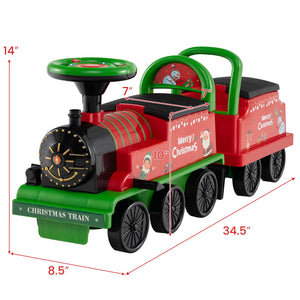 6V Ride on Train 2-Seater with Carriage and Flashing LED Lights-Green view 4
