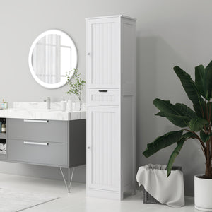 Freestanding Bathroom Cabinet with Drawer and 2 Doors, Tall Bathroom Cupboard for Kitchen, Study, Living Room
