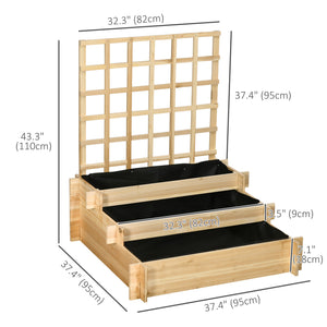 Wooden Elevated Planter Box with Trellis for Climbing Plants, 3 Tier Raised Garden Bed for Garden, Outdoor – view 16