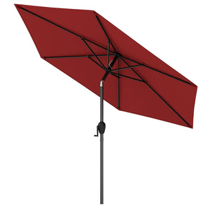 7.5 feet Outdoor Patio Heavy Duty Market Umbrella with Push Button Tilt-Burgundy view 4