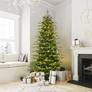 7.5 Feet Pre-Lit Artificial Christmas Tree with Warm White LED Lights view 2