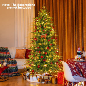 7.5 Feet Pre-Lit Artificial Christmas Tree with Warm White LED Lights view 5