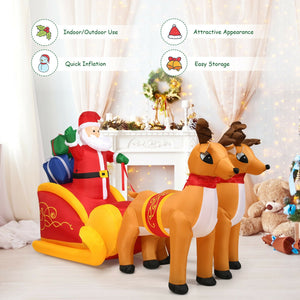 7.5 Feet Waterproof Outdoor Inflatable Santa with Double Deer and Sled view 6
