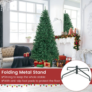 7.5 Feet Artificial Christmas Tree with Folding Metal Stand view 6