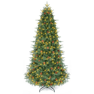 7.5 ft Artificial Christmas Tree with LED Lights and Pine Cones view 4