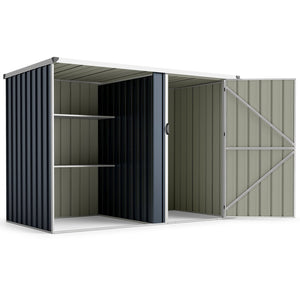 7.6 x 4 Ft Outdoor Metal Storage Shed with Lockable Single Door-Gray view 4