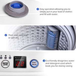 Portable 7.7 lbs Automatic Laundry Washing Machine with Drain Pump view 8