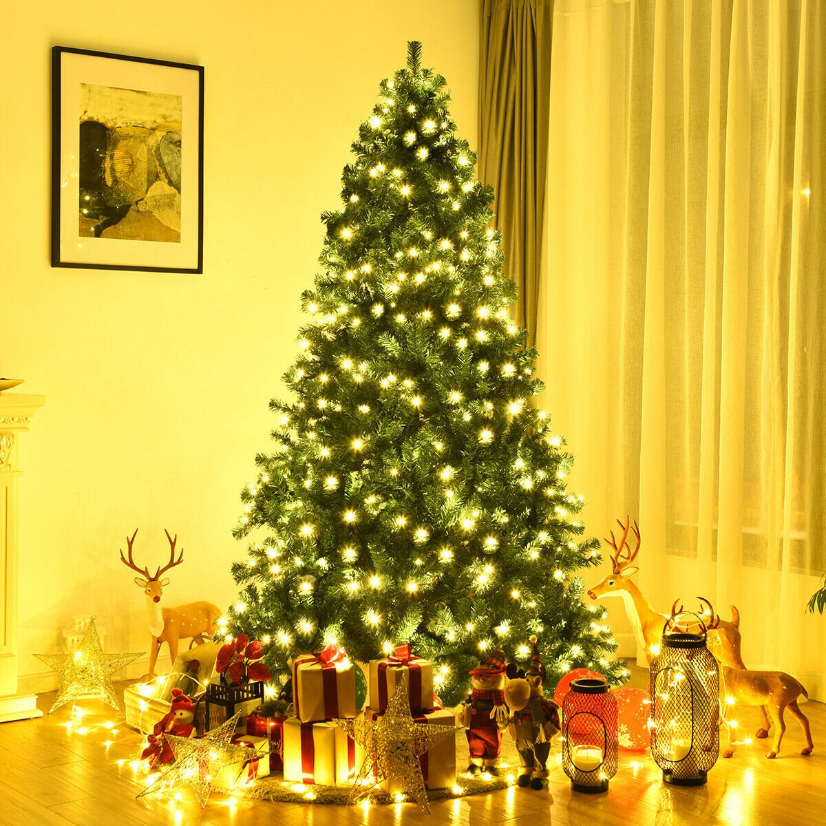 7.5 Feet PVC Artificial Christmas Tree with LED Lights-7.5 ft view 2