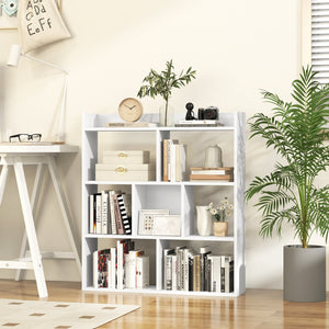 7 Cubes Open-back Bookshelf with Anti-Toppling Devices-White view 2