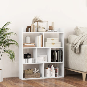 7 Cubes Open-back Bookshelf with Anti-Toppling Devices-White view 3