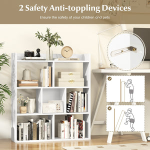 7 Cubes Open-back Bookshelf with Anti-Toppling Devices-White view 7