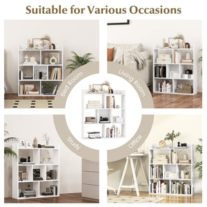 7 Cubes Open-back Bookshelf with Anti-Toppling Devices-White view 8