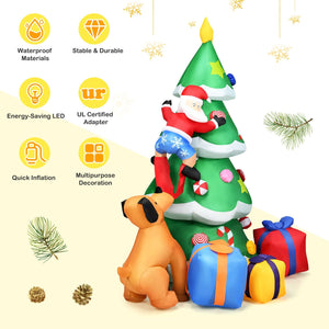 7 Feet Inflatable Christmas Tree Santa Decor with LED Lights view 5