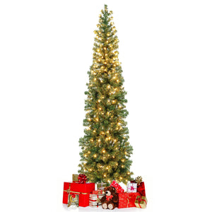 7 Feet Prelit Half-Shape Christmas Tree with 150 Lights view 4