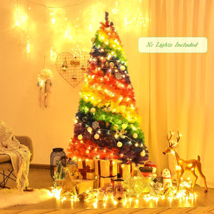 7 Feet Artificial Hinged Traditional Christmas Tree with Metal Stand view 7