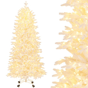 7 FT Artificial Xmas Tree with 1880 PE PVC Branch Tips for Party and Carnival view 4