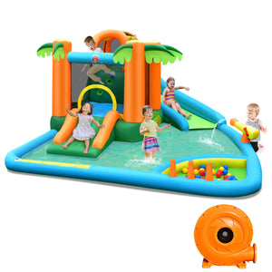 7-in-1 Inflatable Water Slide Park with 780W Blower view 2