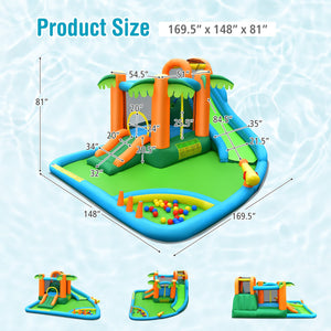 7-in-1 Inflatable Water Slide Park with 780W Blower view 3