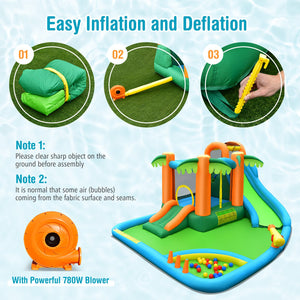 7-in-1 Inflatable Water Slide Park with 780W Blower view 6