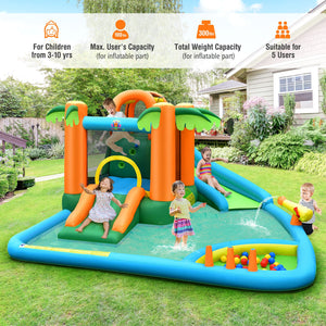 7-in-1 Inflatable Water Slide Park with 780W Blower view 8