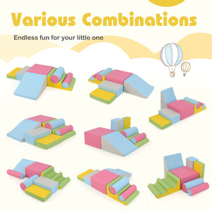 7-Piece Foam Blocks for Toddlers Soft Climbing Toys Indoor Play for Babies-Pink view 6