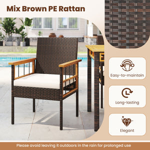 7 Pieces PE Wicker Patio Dining Set for Garden and Backyard view 8