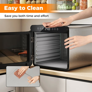 7 Stainless Steel Trays Dryer with 1-24H Timer and 30-75℃ Temperature-Silver view 6