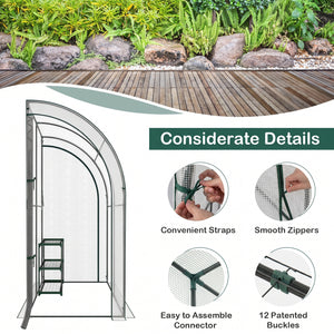 7 x 3.5 x 7 Feet Lean-to Greenhouse with Flower Rack-White view 5