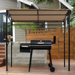 7 x 4.5 Feet Grill Gazebo Outdoor Patio Garden BBQ Canopy Shelter-Brown view 3