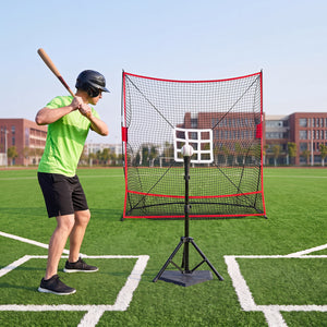 7 x 7.4 FT Baseball Practice Net with 2 Strike Zones and Large Ball Collection System view 2