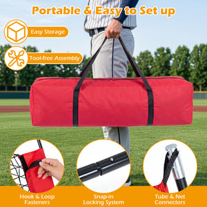 7 x 7.4 FT Baseball Practice Net with 2 Strike Zones and Large Ball Collection System view 9