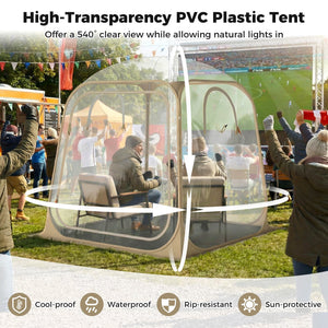 7 x 7 FT Pop Up Sports Tent Clear Bubble Tent All-Weather Waterproof Pod with Sealed Floor view 6